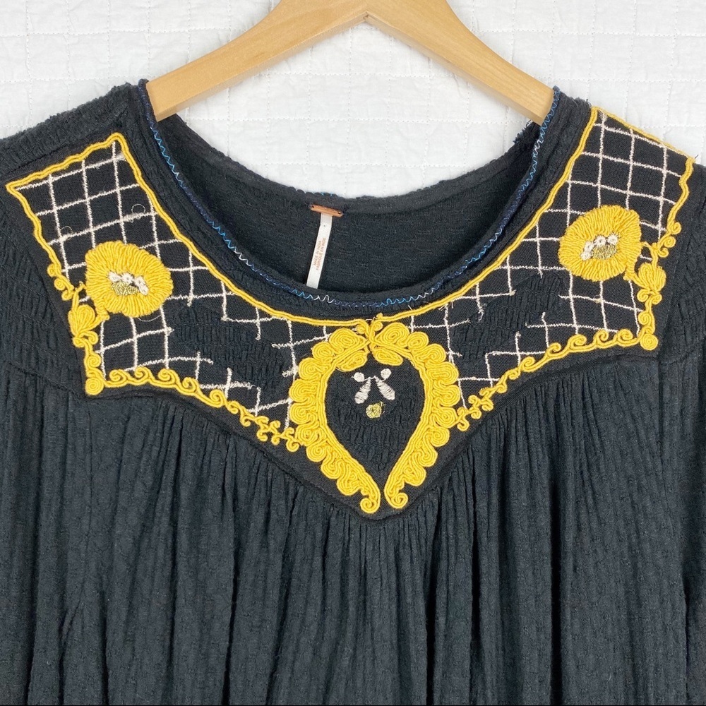 Free People Begonia Embroidered Scoop Neck Top S - Picture 5 of 8